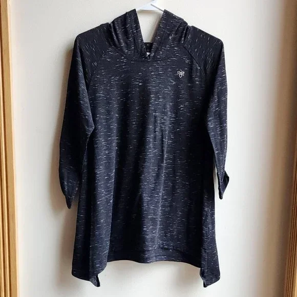 Harmony Balance Charcoal Gray/Black Speckled Hooded Jersey Size Small - Picture 7 of 13